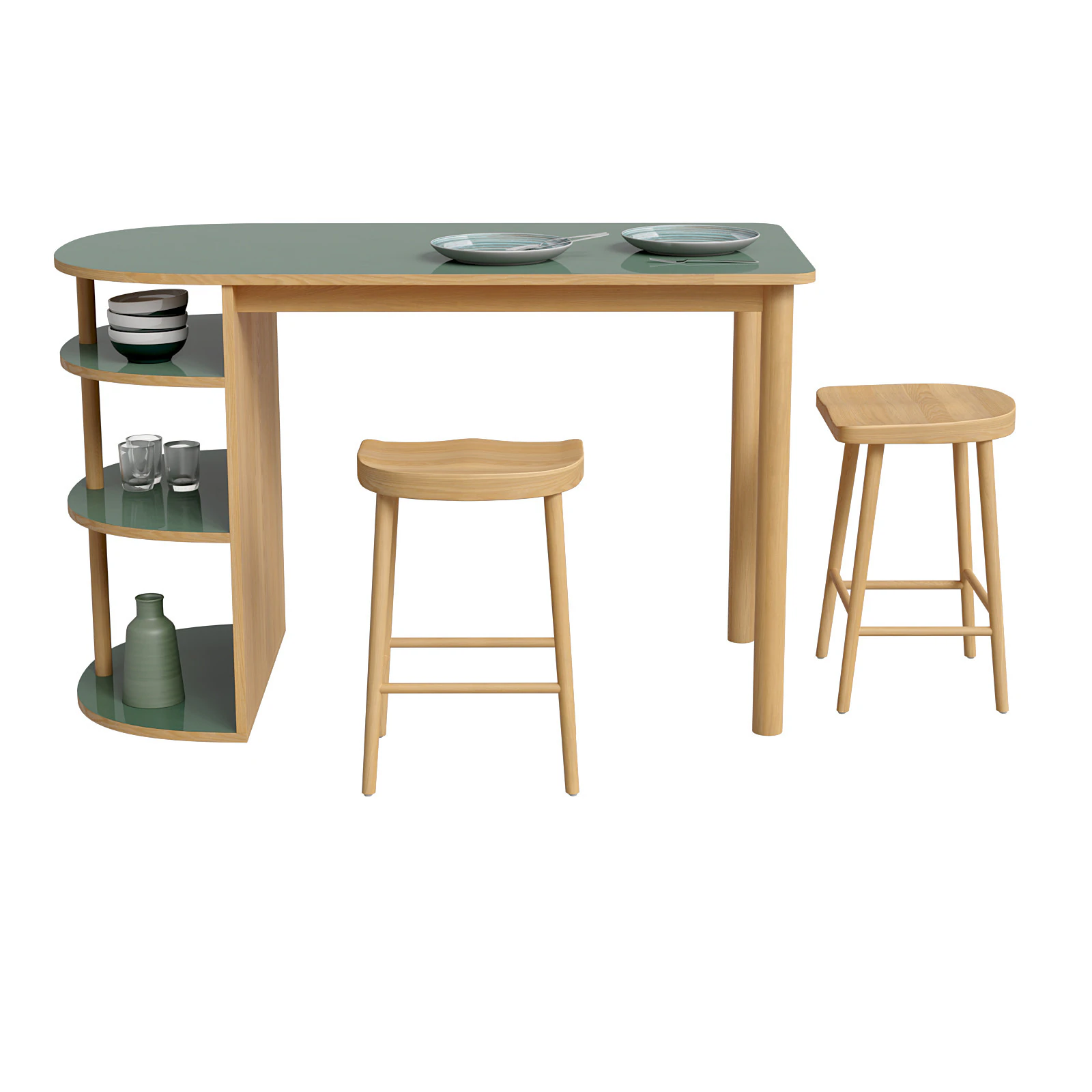 Quillan oak veneer table 3D Model .c4d .max .obj .3ds .fbx .stl .blend 