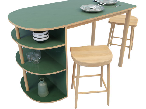 Quillan oak veneer table 3Dモデル