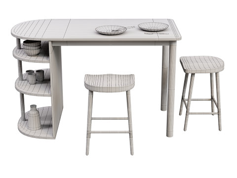 Quillan oak veneer table 3Dモデル