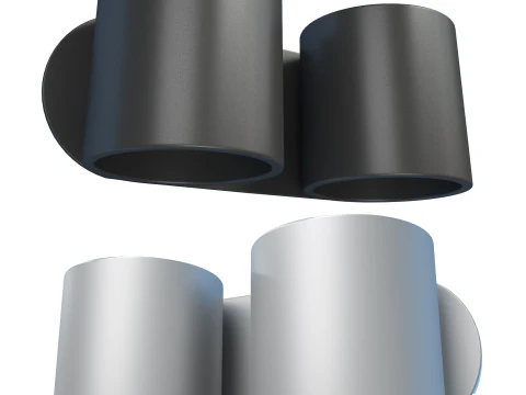 Orbis aluminum black wall lamp 3D Model