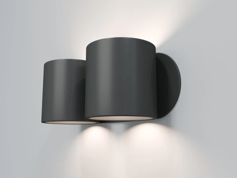 Orbis aluminum black wall lamp 3D Model