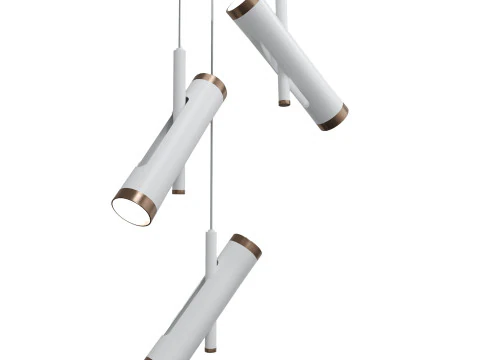 Trio Lampu Gantung Rainer berwarna putih Model 3D