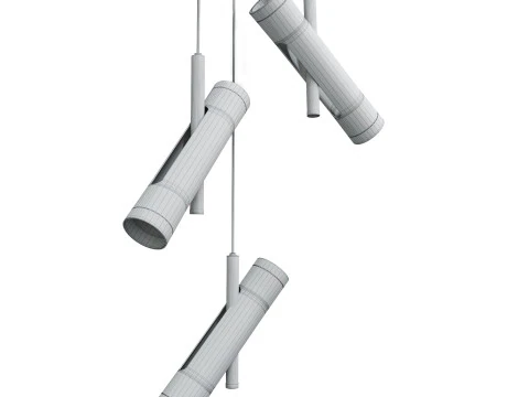 Rainer Chandelier Trio white 3D Model