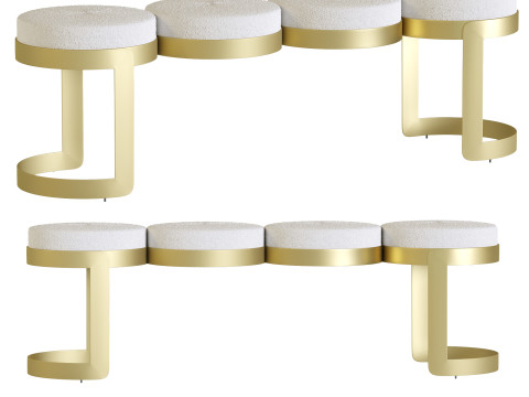 Sofa Bench Leola Brass 3Dモデル