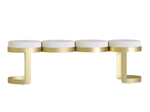 Sofa Bench Leola Brass 3D Model
