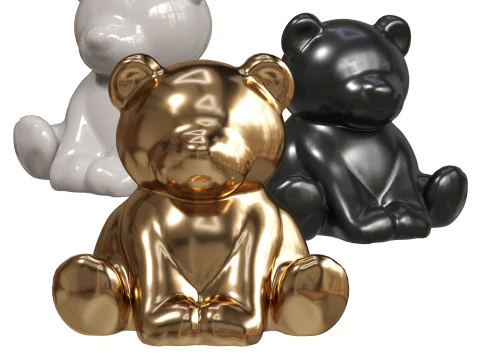 Teddy Bear Sculpture 3D Model
