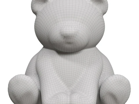 Teddy Bear Sculpture 3D Model