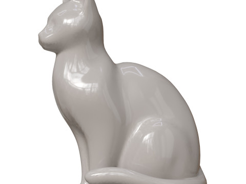Cat Sculpture 01 3D Model