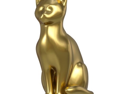 Cat Sculpture 01 3D Model