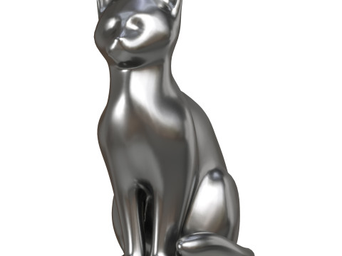 Cat Sculpture 01 3D Model
