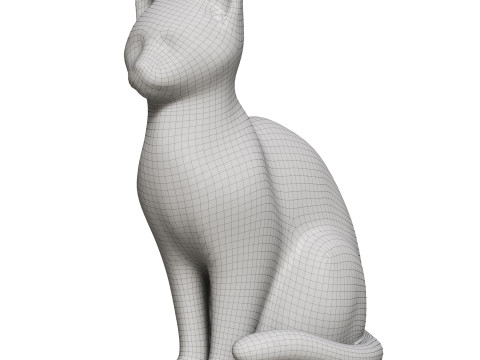 Cat Sculpture 01 3D Model