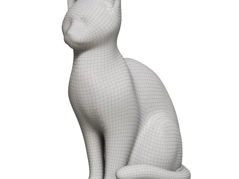 Cat Sculpture 01 3D Model
