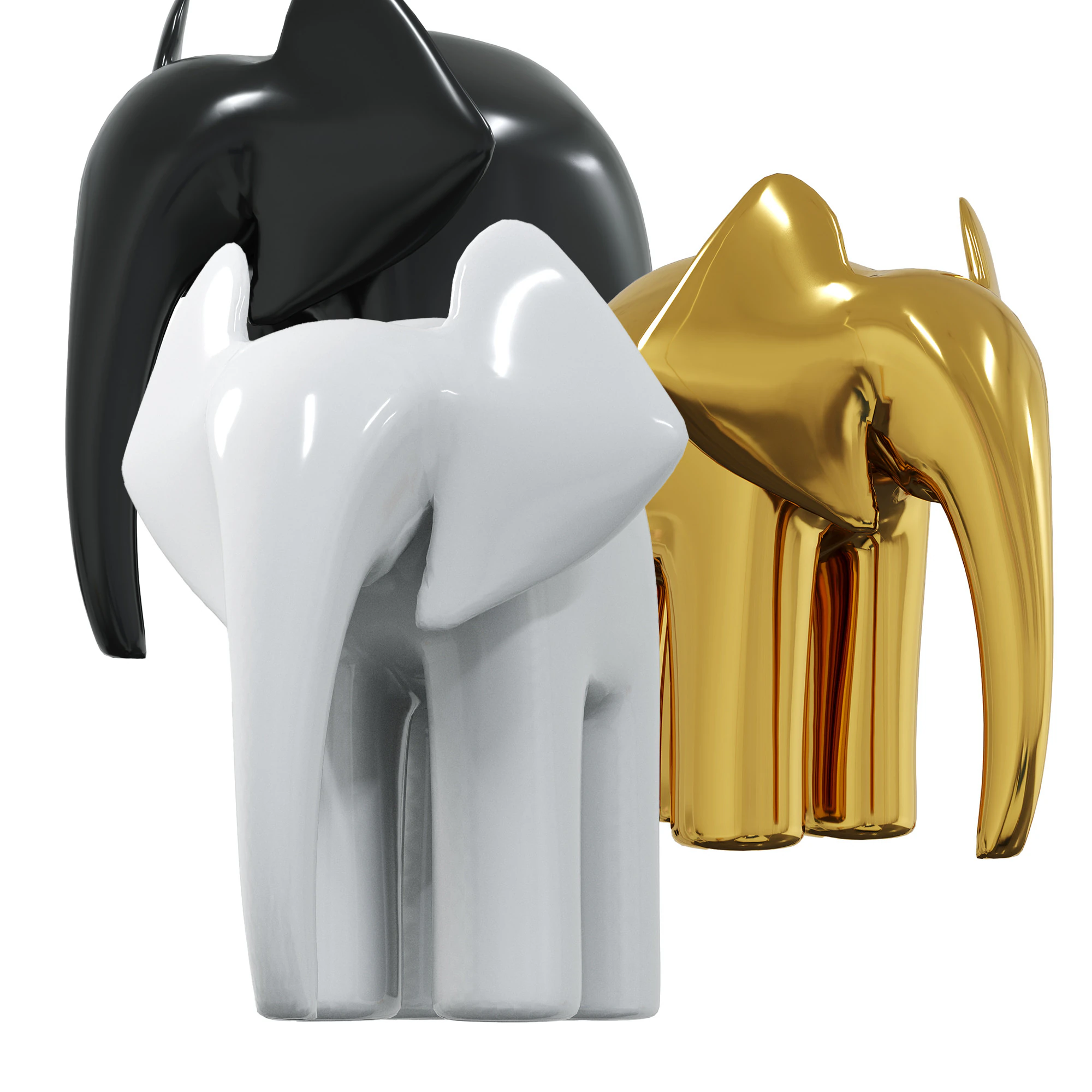 Elephant Sculpture 3D Model .c4d .max .obj .3ds .fbx .stl .blend 
