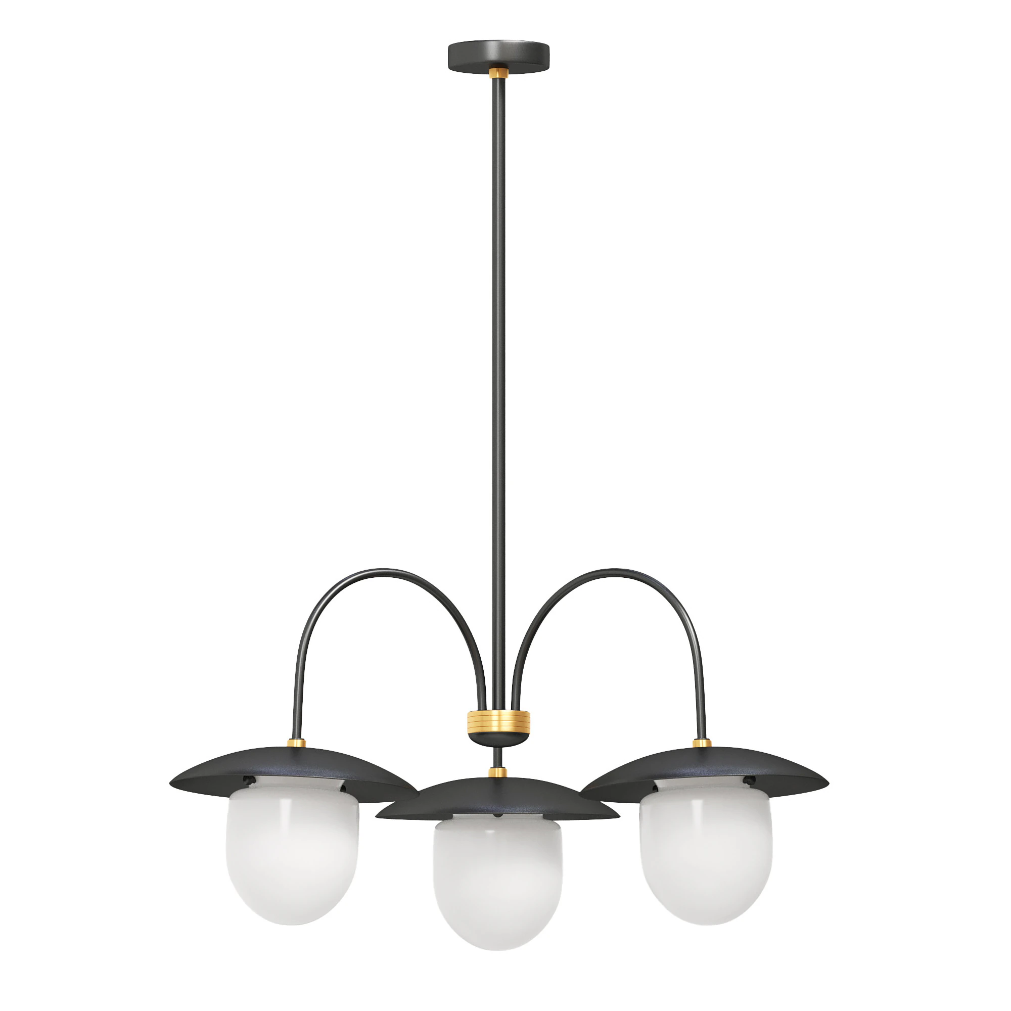 Fixture Curved Chandelier 3D Model .c4d .max .obj .3ds .fbx .stl .blend
