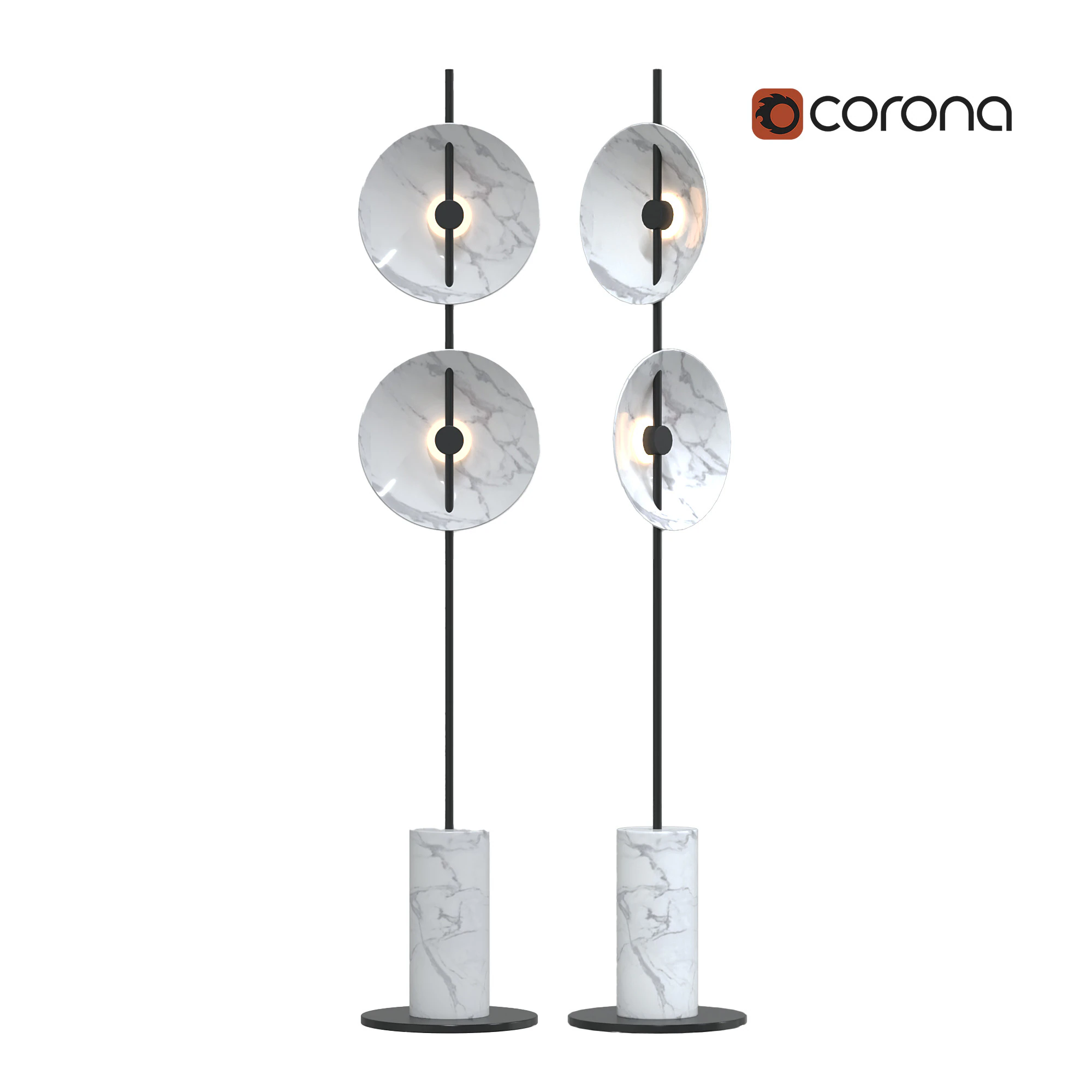 Floor lamp DELANO FL 3D Model .c4d .max .obj .3ds .fbx .stl .blend 