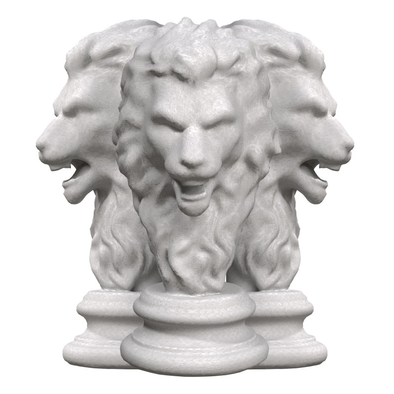 Grand Sculpture Lion 3D Model .c4d .max .obj .3ds .fbx .stl .blend 