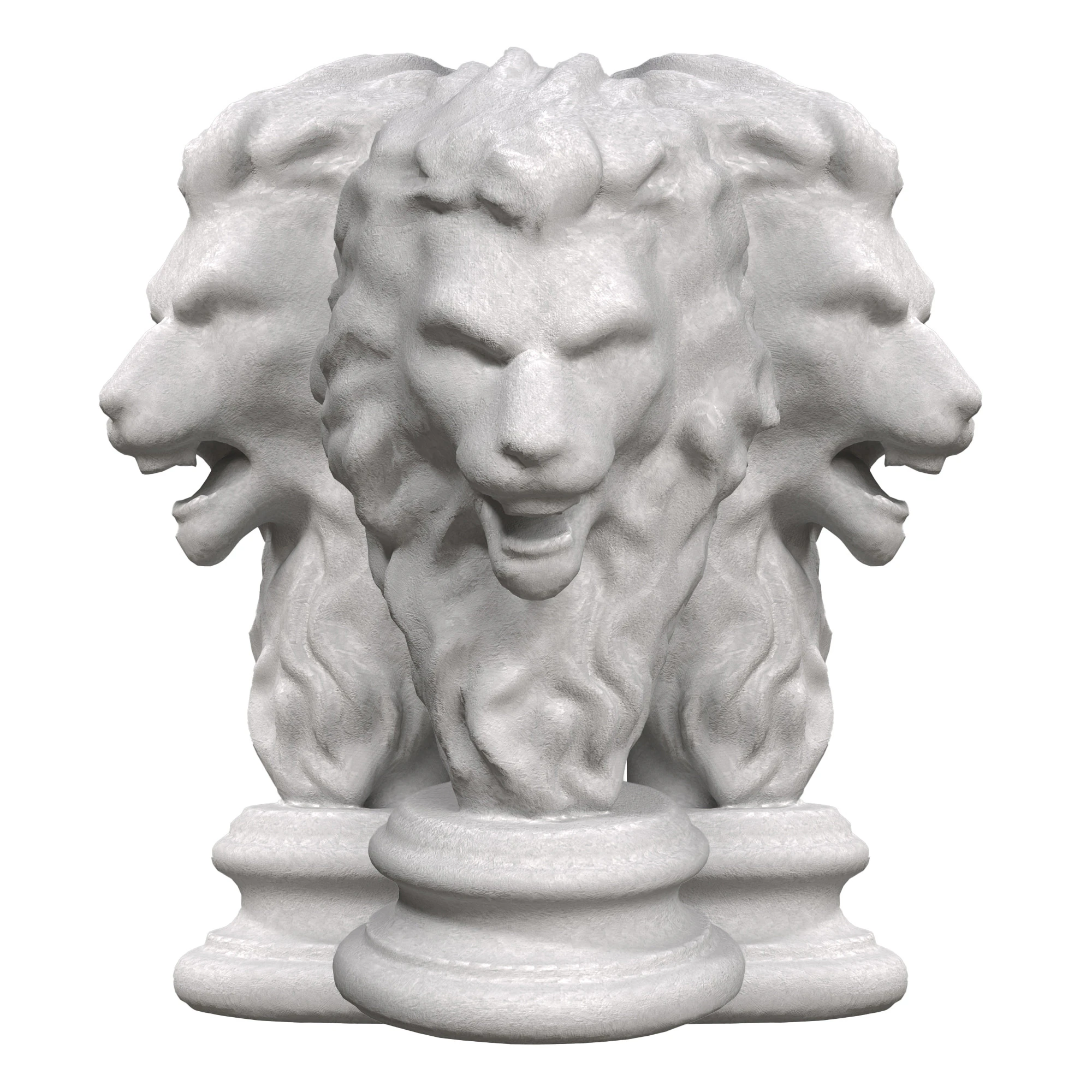 Grand Sculpture Lion 3D Model .c4d .max .obj .3ds .fbx .stl .blend