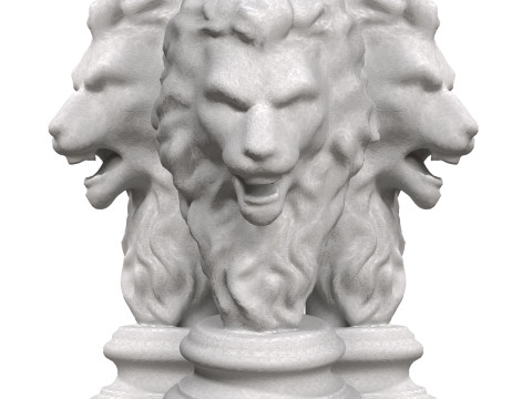 Grand Sculpture Lion 3D Model