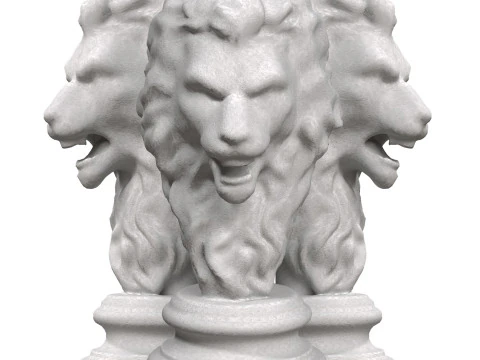 Grande Escultura Leão Modelo 3D