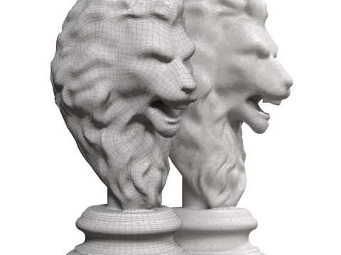 Grand Sculpture Lion 3D Model