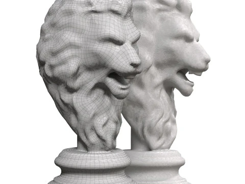 Grand Sculpture Lion 3D Model