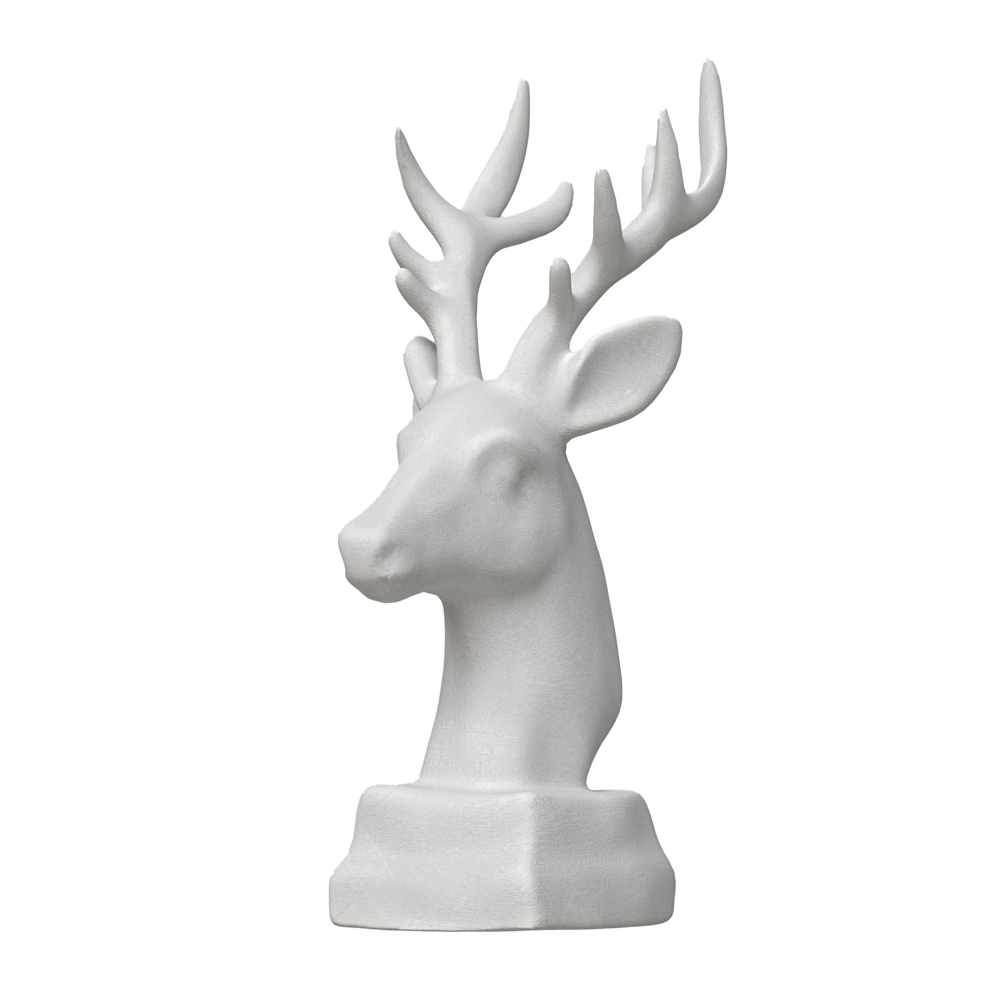 Sculpture Ceramic Deer Head 3D Model .c4d .max .obj .3ds .fbx .stl .blend