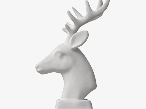 Sculpture Ceramic Deer Head 3D Модель