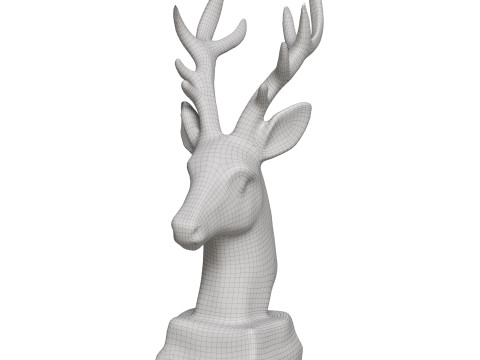Sculpture Ceramic Deer Head 3D Модель