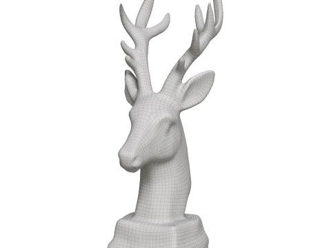 Sculpture Ceramic Deer Head 3D Model