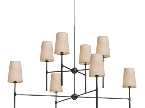Lampadario rotondo a 2 livelli Rhodes Modello 3D