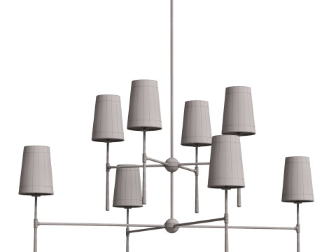 Rhodes 2 Tier Round Chandelier Model 3D