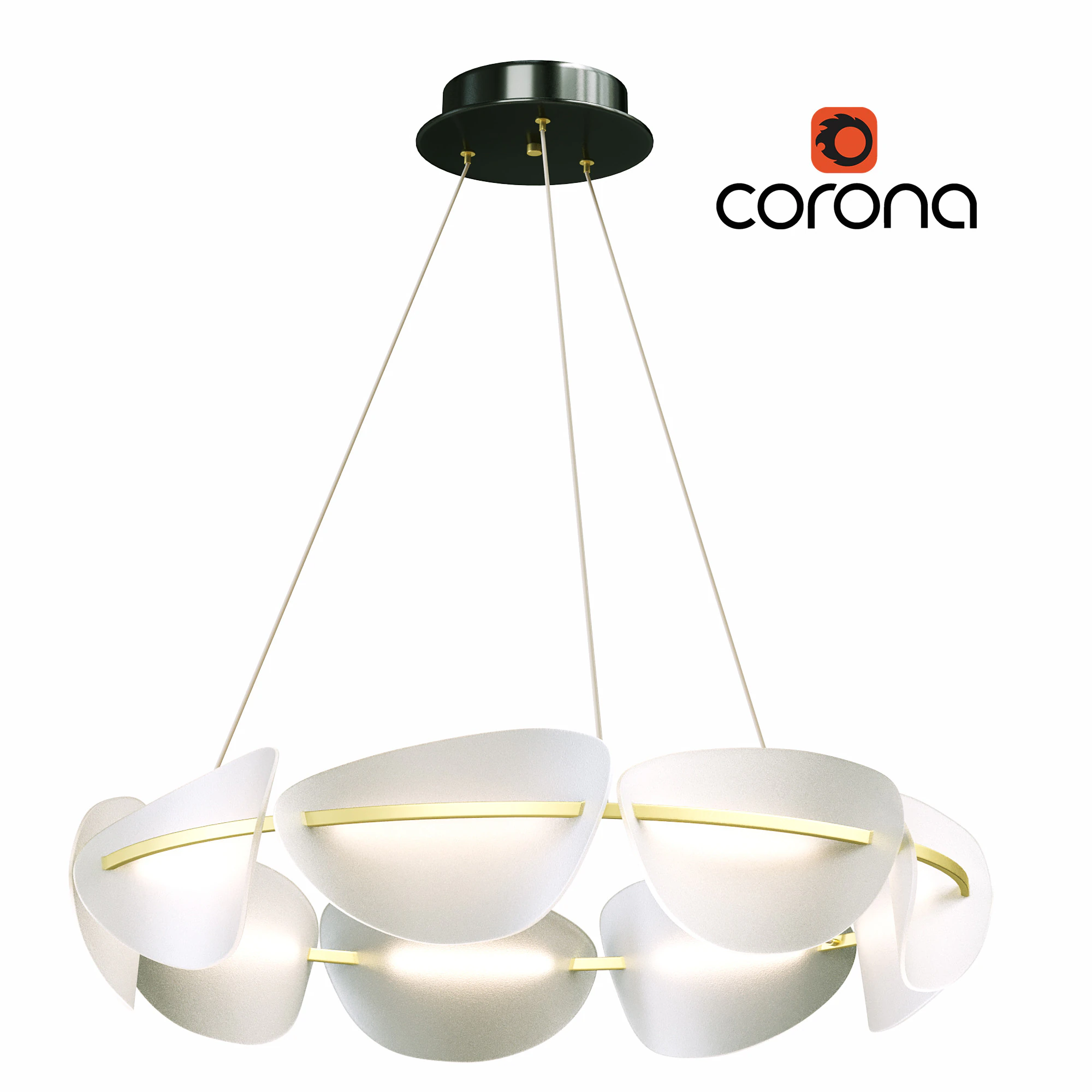 Ring LED chandelier 3D Model .c4d .max .obj .3ds .fbx .stl .blend 