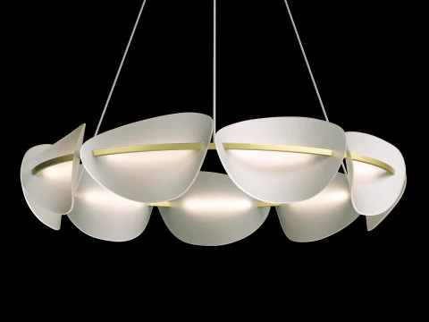 Ring LED chandelier 3D Model