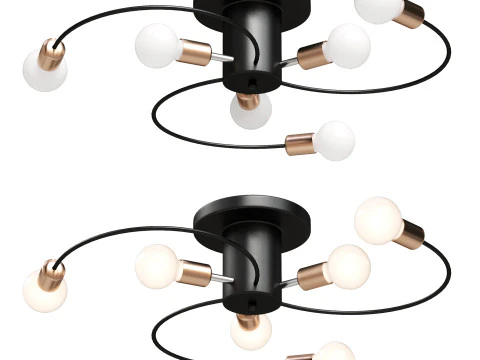 RUNNUP Contemporary Nordic Semi Flush 3D Model