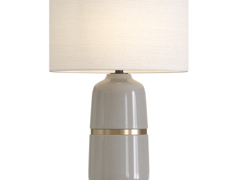 Banded Ceramic Table Lamp Model 3D