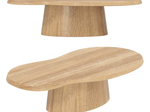 Elegant natural oak coffee table 3D Model