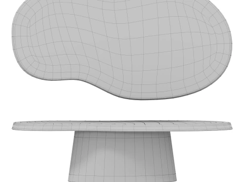 Elegant natural oak coffee table 3D Model