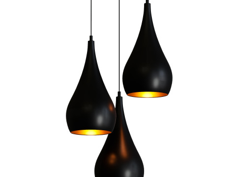 Franconia 3 Light Cluster Pendant Model 3D