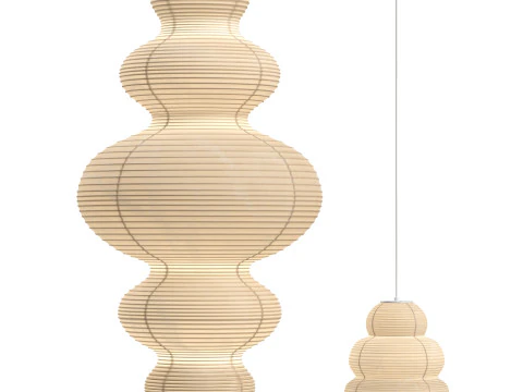 Lampada a sospensione in carta Noguchi Modello 3D