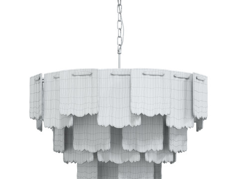 Fluted Glass Chandelier 3D Model
