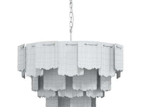 Fluted Glass Chandelier 3D Model