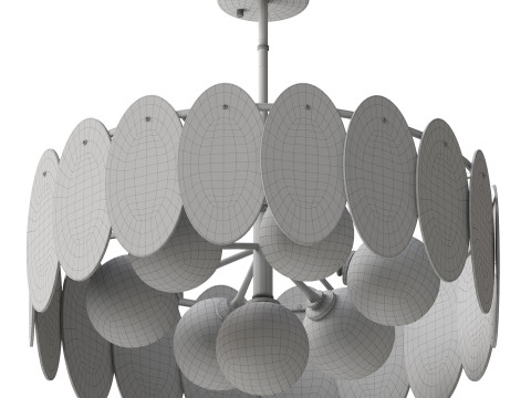Sphere Copper Glass 7 Light Chandelier 3D Модель