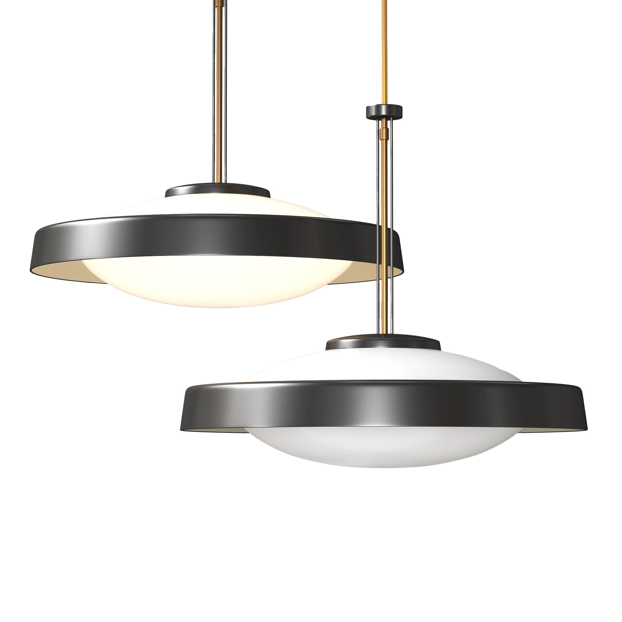 Brass and Glass Suspension Light 3D Model .c4d .max .obj .3ds .fbx .stl .blend 