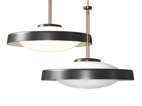 Brass and Glass Suspension Light 3D Model