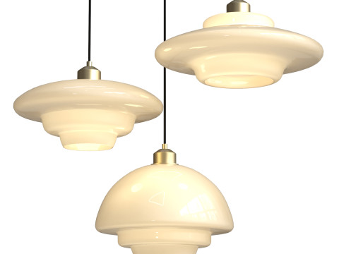 Cream UFO Pendant Light Modèle 3D