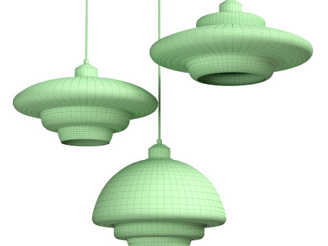 Cream UFO Pendant Light 3D Model