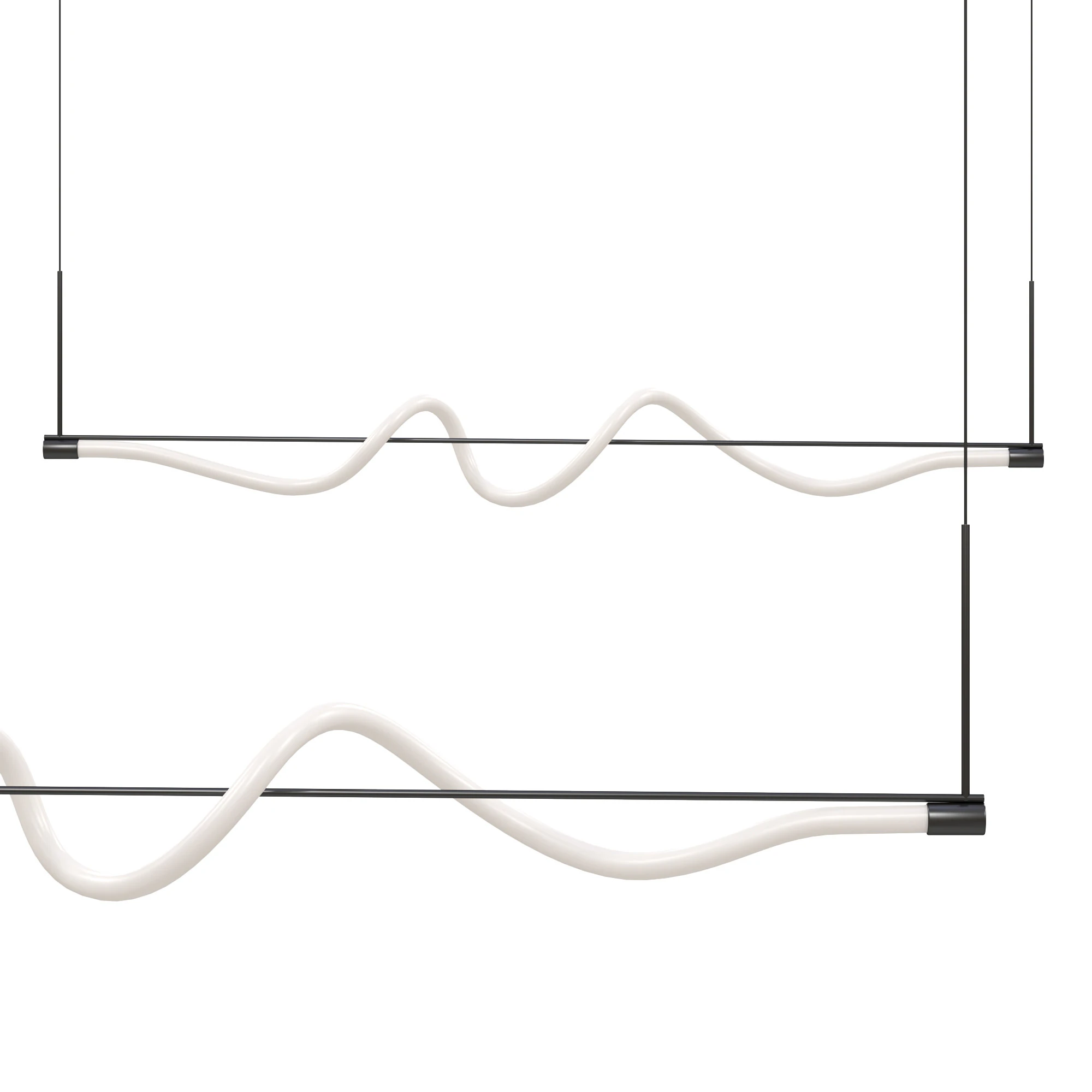 Cursive LED Linear Pendant 3D Model .c4d .max .obj .3ds .fbx .stl .blend 