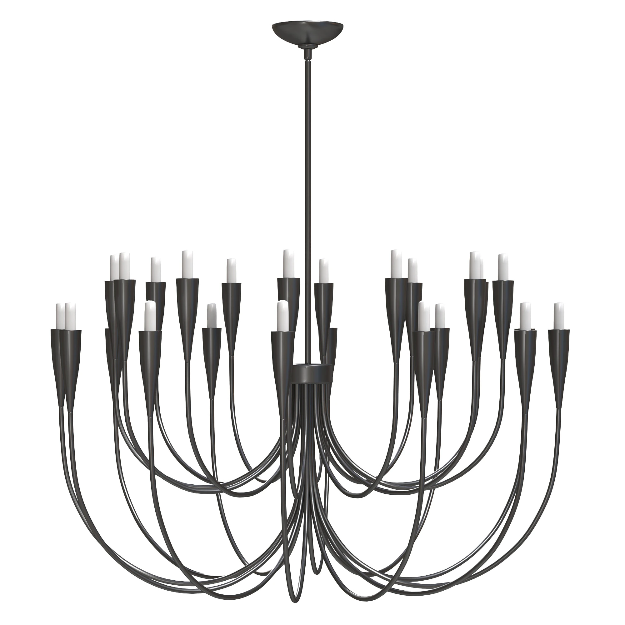 Iiona Large Black Candelabra Chandelier Light 3D Model .c4d .max .obj .3ds .fbx .stl .blend 