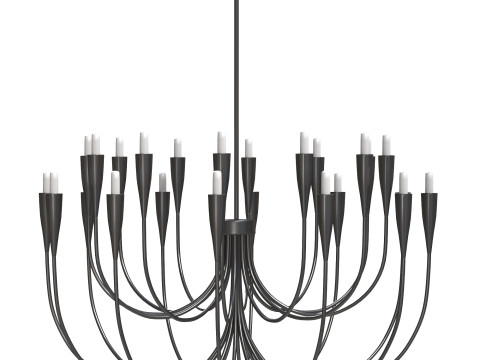 Iiona Large Black Candelabra Chandelier Light 3D Model