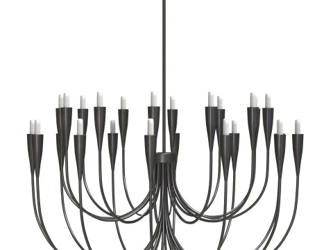 Lustre candelabro preto grande Iiona Modelo 3D